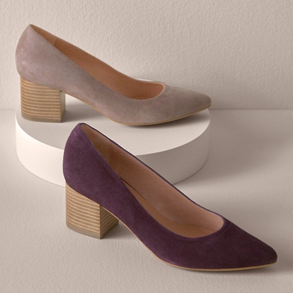 Garnet Hill Anna Suede Pointed Pump Sz 37 (US 6.5)